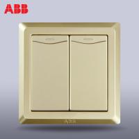 ABB开关面板墙壁开关德逸珍珠金色二开单控带装饰线开关AE132-PG