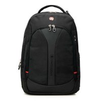 瑞士军刀(SWISSGEAR)防水面料15.6寸商务休闲标准型护脊双肩电脑背包SA-9666 黑色