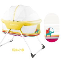 Babysing欧式高档婴儿床 多功能便携折叠游戏床 晴天彩虹 85*45 调皮小象 85*45