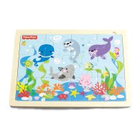 【苏宁红孩子】费雪 Fisher Price 动物乐园拼图拼板 FP7002B儿童玩具木质 益智 拼图