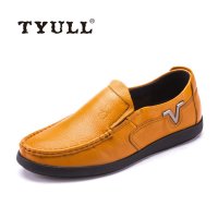 垂钓者\TYULL 男士平底商务休闲皮鞋 软底软皮 51002 黄色 41码