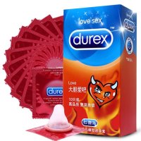 杜蕾斯(Durex)大胆爱10只装避孕套超薄款润滑安全套非颗粒螺纹型成人情趣性用品