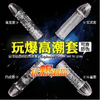 取悦四性兽水晶狼牙套延时加长加粗套成人情趣性用品男女性调情震动延时套环情爱玩具