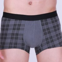 健将竹纤维拼色明筋男平脚裤单条袋装J8067灰色 灰色 XXL