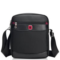 瑞士军刀(SWISSGEAR) 商务休闲竖款斜挎单肩包 SA9726BL 黑色