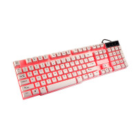 吉选(gesobyte) KB860悬浮有线键盘炫光版三色背光机械手感游戏商务办公白色