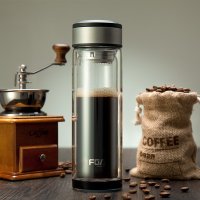 富光(FUGUANG)玻璃杯WFB1010-320 320ml卓骏商务双层玻璃杯 女士泡茶杯 男士水杯 手工烧制商务杯子 透明