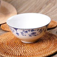 韵唐陶瓷碗釉中彩陶瓷餐具心愿4.5英寸反口碗4只装 吃饭碗米饭碗汤碗面碗[破损包赔] 心愿
