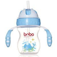 乐儿宝（bobo）一瓶两用PP学饮杯190ML蓝色 适用6个月以上 水杯水壶