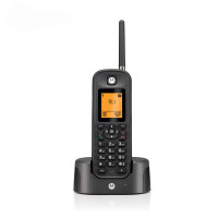 摩托罗拉(MOTOROLA)O201C数字无绳办公家用无线座机/户外远距离通话/信号穿墙/防水防尘(黑色)