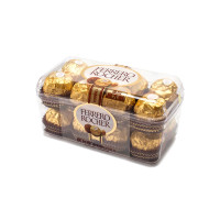 费列罗（Ferrero Rocher）榛果威化糖果巧克力 婚庆喜糖零食 情人节礼物 16粒年货礼盒200g
