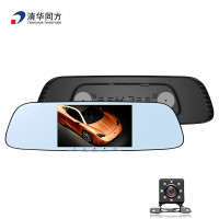 自由者行车记录仪前后双镜头倒车影像后视镜声控导航测速云电子狗蓝牙通话一体机