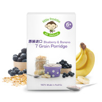 littlefreddie小皮蓝莓香蕉7种谷物米粉160g原装宝宝婴儿辅食适用年龄7个月以上120.000g