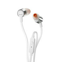 JBL T210 入耳式耳机 手机耳机 音乐耳机 游戏耳机 带麦线控可通话 - 银色