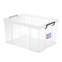 JEKO&JEKO 特耐斯储物箱65L加固塑料透明收纳箱特大号儿童玩具棉被整理箱衣服收纳盒 SWB-5220 透明