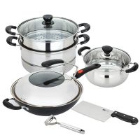 美厨（maxcook）锅具套装炒锅汤锅蒸锅菜刀水果刀厨具组合 MCTZ253