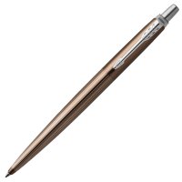 派克PARKER 签字笔 Jotter乔特系列卡莱尔棕细纹白夹凝胶水笔 学生办公通用日常书写按动式原子笔0.55mm笔芯 派克卡莱尔棕细纹白夹凝胶水笔