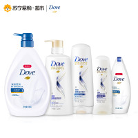 多芬密集滋养修护洗发乳500ml+润发精华素400ml+深层营润滋养美肤沐浴乳730g+190g+密集洗发乳195ml