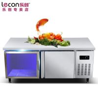 乐创（lecon）1.8米双温 商用蓝光冷藏操作台 冷柜 保鲜工作台 不锈钢卧式冰箱冰柜 蓝光
