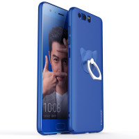 ESCASE 苹果8Plus/7Plus【手机壳膜三件套】磨砂红软壳+全屏白色钢化膜+红色指环扣