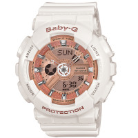 卡西欧(CASIO)手表 BABY-G系列潮流运动双显女表BA-110-7A1 白色