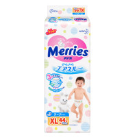 花王(Merries) 纸尿裤 婴儿尿裤大号 宝宝尿不湿XL44片12kg以上 彩标