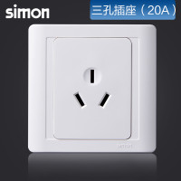 西蒙(simon)86型插座55系列雅白色20A三孔空调柜机86型插座面板正品N52081 55系列白色 三孔插座（20A）