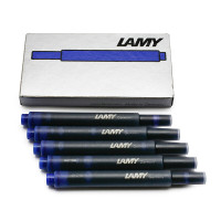 [原装墨胆]LAMY凌美 德国原装进口 一次性非碳素 墨水胆笔芯 墨囊 签字笔钢笔水笔狩猎者恒星通用 5支/盒 蓝色