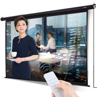 得力(deli)50443幕布120英寸16:10遥控电动投影幕布办公/家用 白塑纤材质(标配遥控器)