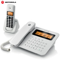 摩托罗拉（MOTOROLA） 数字无绳电话机座机双免提大屏背光一键拨号无绳子母机套装C2601C （白色）
