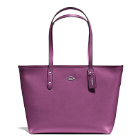 COACH 蔻驰 中号托特包City Zip Tote 拉链真皮购物袋女包 36875 57522 女包 紫罗兰