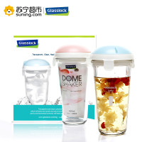 三光云彩(GLASSLOCK)韩国进口玻璃水杯两个装450ml*2情侣杯带刻度随手杯果汁杯透明玻璃IG721 情侣水杯(450ml*2)