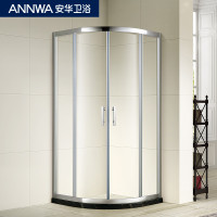 安华卫浴(ANNWA)整体淋浴房浴室双开移门钢化玻璃沐浴房隔断弧扇形淋浴房送防爆膜不含蒸汽移门式 NA1FH2Y(1000*1000*1900mm)