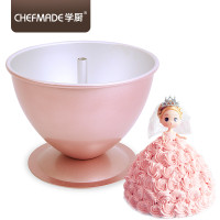 学厨 CHEFMADE 玫瑰金7寸娃娃立体公主裙蛋糕模具 烘焙模具 送可爱公仔 WK9137