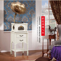 欧蒂诺实木复古留声机仿古黑胶唱片机JD-319Z蓝牙CD播放USB/MP3低音炮功能白色