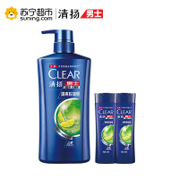 清扬男士去屑洗发露清爽控油型500g+100g*2
