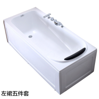 亚克力浴缸家用裙边浴盆冲浪按摩小浴缸1.0-1.8米浴缸_1 ≈1.5M 左裙侧面五件套