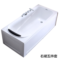 亚克力浴缸家用裙边浴盆冲浪按摩小浴缸1.0-1.8米浴缸_1 ≈1.1m 右裙侧面五件套