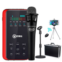 屁颠虫S300Pro 无线蓝牙声卡套装手机喊麦通用 手机麦克风全民K歌神器 主播快手抖音直播外置声卡 红色+E300套装