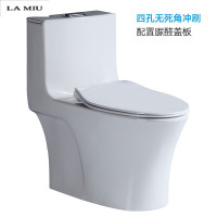 连体马桶卫浴家用普通坐便器陶瓷虹吸式座便器坑距350 配置脲醛盖板 400mm