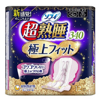 尤妮佳苏菲极上超熟睡夜用护翼卫生巾超薄340mm*12片