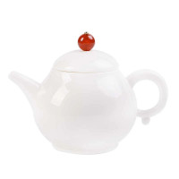 百鸿（Baihong）茶壶陶瓷壶花茶茶壶套装青花陶瓷茶壶功夫茶具功夫玉瓷德化 凝脂玉文旦壶玛瑙茶壶