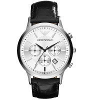 阿玛尼(EMPORIO ARMANI)男士三眼日历手表 欧美品牌时尚石英表男 AR2432 AR2432