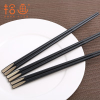 拾画 筷子不锈不发霉合金筷 家用酒店日式筷子10双装24.3cm 斜头指甲款SK-6215