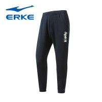 鸿星尔克(ERKE)男针织运动长裤男2019春季新款时尚潮流舒适字母缩脚休闲运动裤11219157201 黑曜蓝 3XL