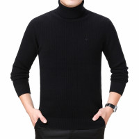 冬季加厚正品鄂尔多斯羊绒衫男100%纯山羊绒拉链半高领纯羊毛男士毛衣中年针织毛衣男高领拉链针织衫男休闲毛衣男恒源祥阿玛尼 6130黑色高领 170/88A