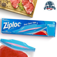 密保诺 Ziploc 美国进口 密实袋 冰箱冷冻专用 大号14个 食品密封袋 零食果蔬保鲜袋 收纳袋 储奶袋 防潮防水