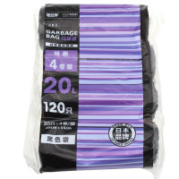 旭包鲜 日本品牌20L垃圾袋45cm*55cm120只装 一次性厨房家用办公点段式增厚强韧清洁塑料袋 45*55cm20L