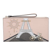 MICHAEL KORS 迈克·科尔斯 MK手包 手拎包 欧美时尚压花女手包女士手拿包信封包 粉色