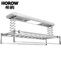 HOROW晾衣架阳台升降晾衣架手摇折叠伸缩落地双杆凉衣架晾衣杆晾晒衣架单杆洗晒用品铝合金 太空银【五天内发货】 升降+照明+风干+消毒